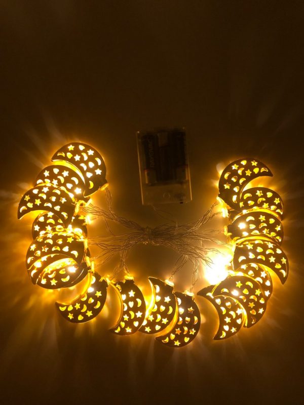 Moon shape, stars & moon pattern Ramadan lights