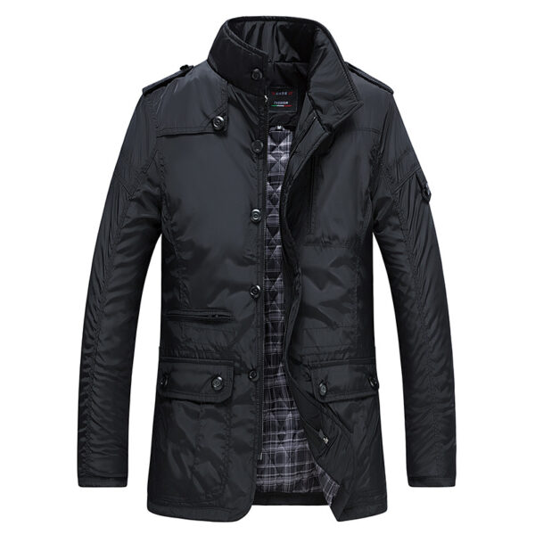 Men's jacket with stand-up collar and cotton thick slim-fit jacket - Image 2