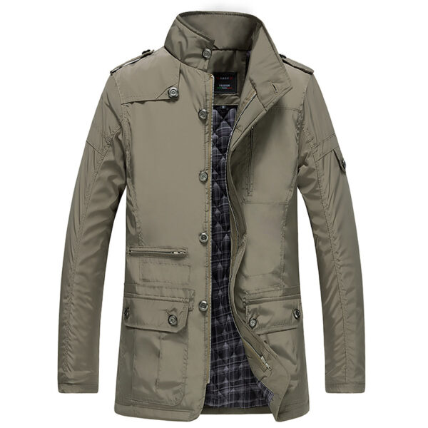 Men's jacket with stand-up collar and cotton thick slim-fit jacket - Image 5