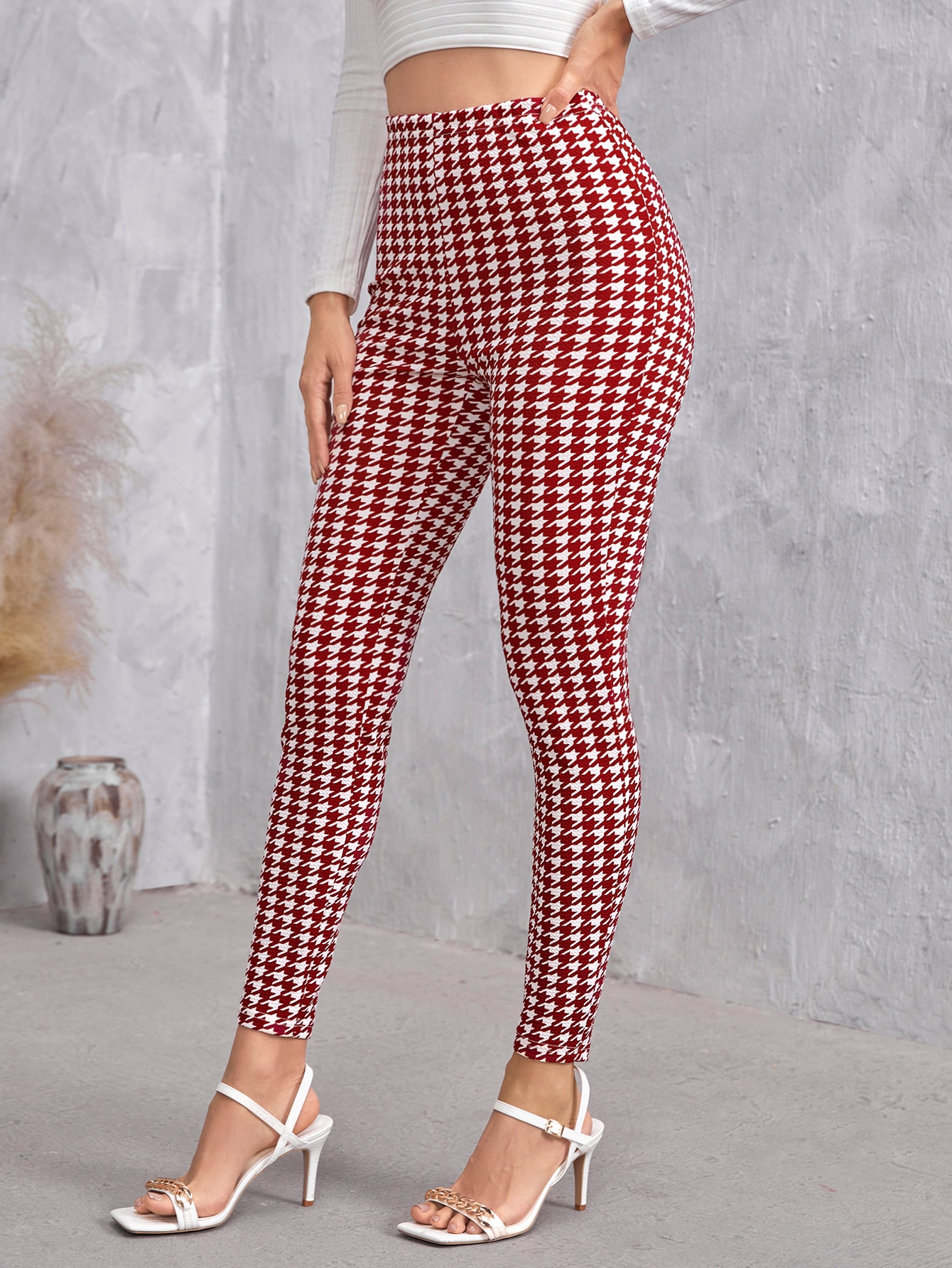 High Waist Houndstooth Leggings King tut USA